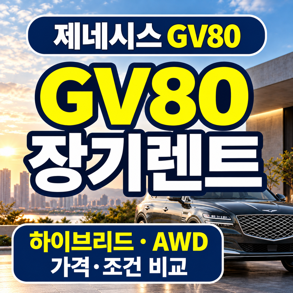 제네시스 GV80 하이브리드 장기렌트 가격 조건 비교
