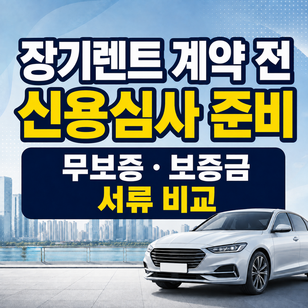 장기렌트 신용심사 준비와 무보증 보증금 보증보험 비교 썸네일