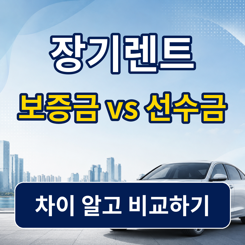 장기렌트 계약을 준비하는 전시장과 승용차