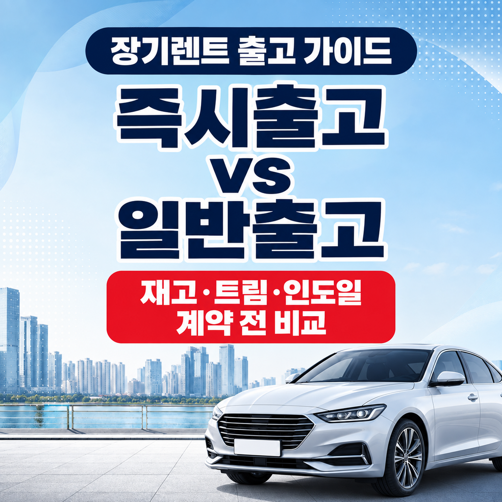 장기렌트 즉시출고 일반출고 재고 트림 인도일 계약 비교