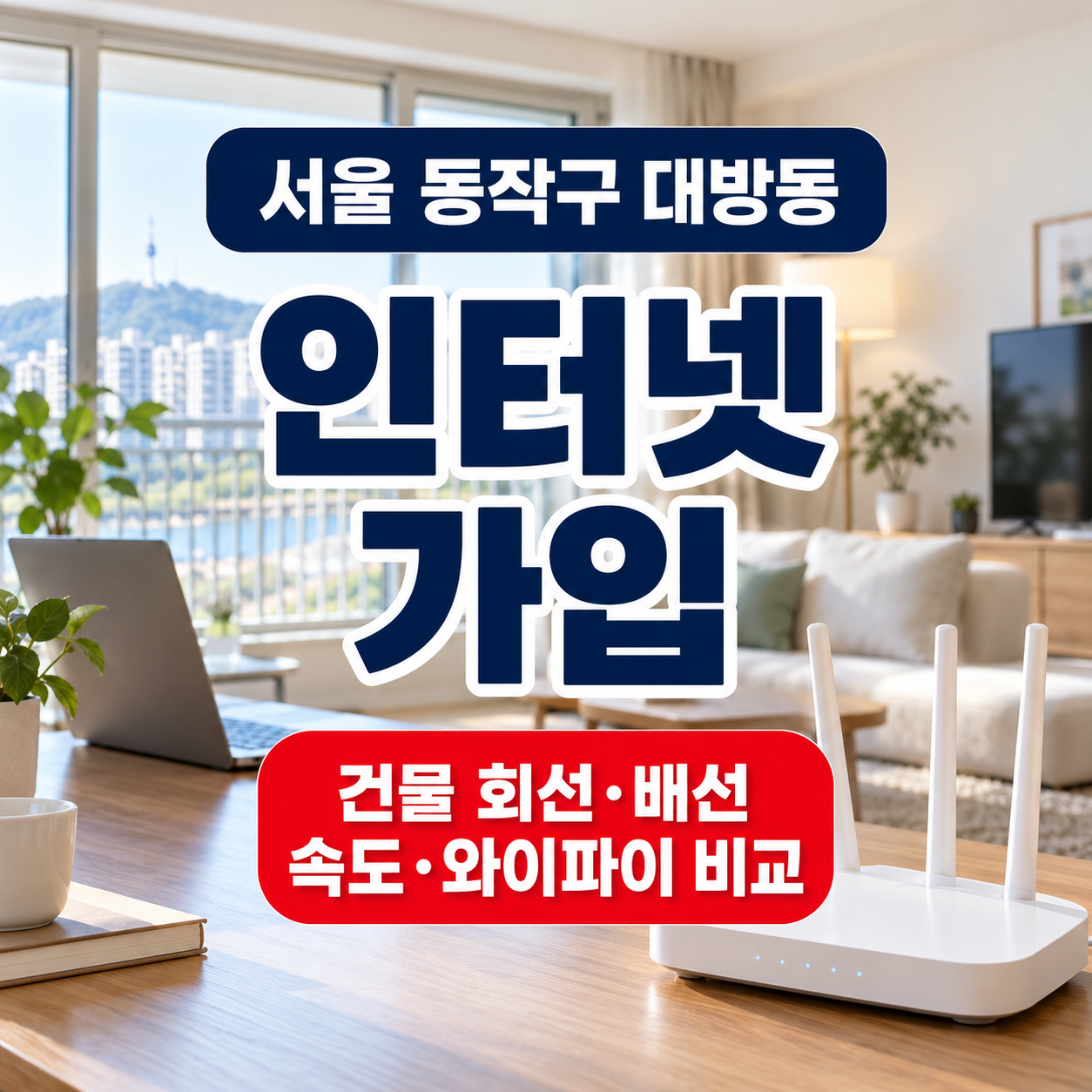 서울 동작구 대방동 인터넷가입 건물 회선 배선 속도 와이파이 비교 썸네일