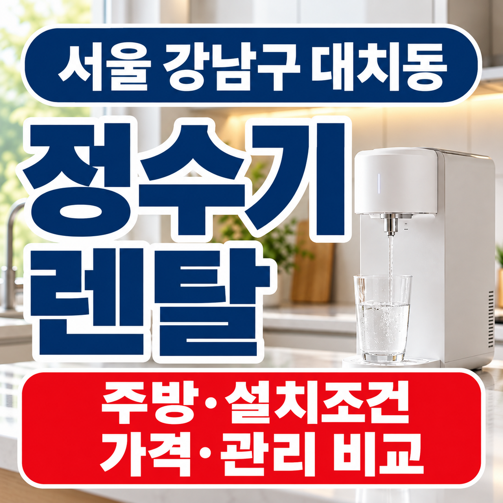 서울 강남구 대치동 정수기렌탈 가격 관리 설치조건 비교
