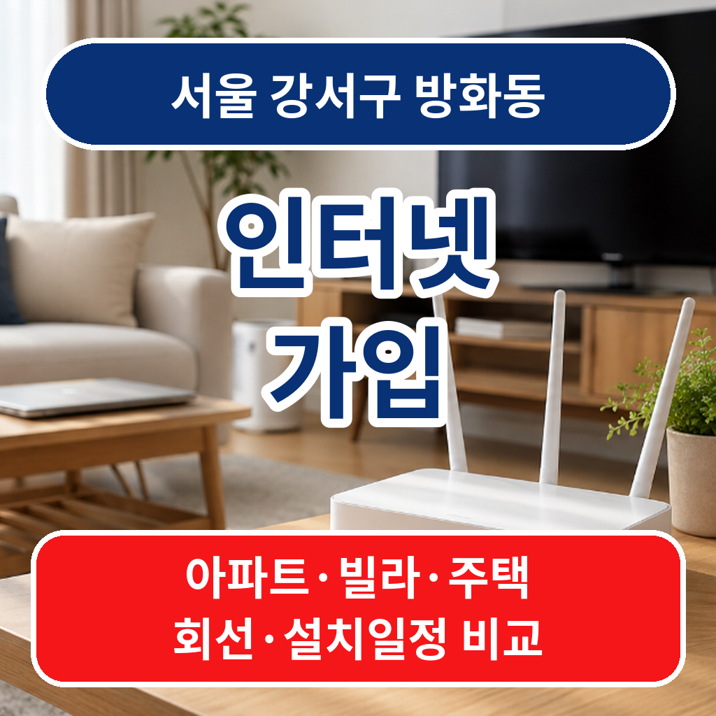 서울 강서구 방화동 인터넷가입 아파트 빌라 주택 회선 설치조건 비교