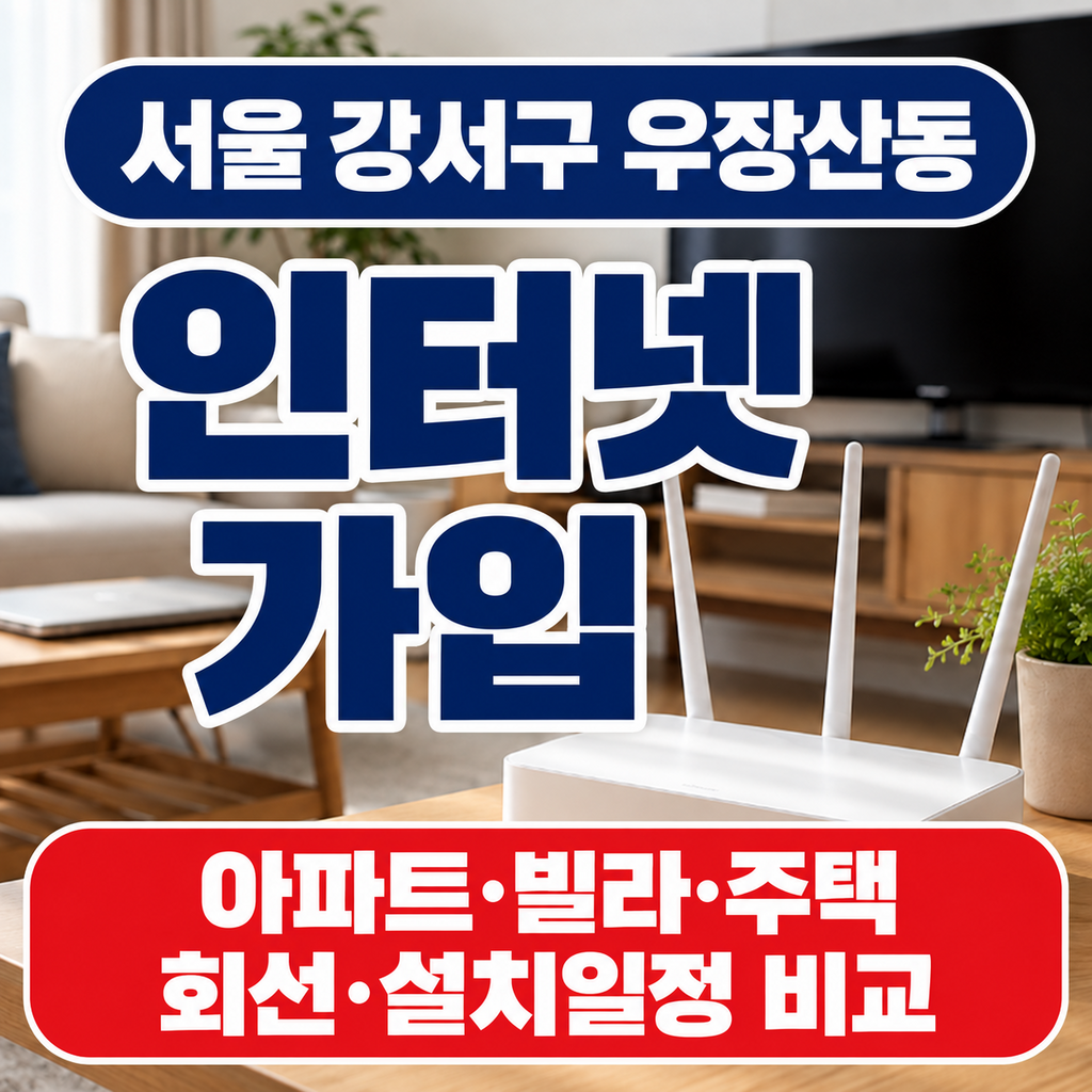 서울 강서구 우장산동 인터넷가입 아파트 빌라 주택 회선 설치일정 비교