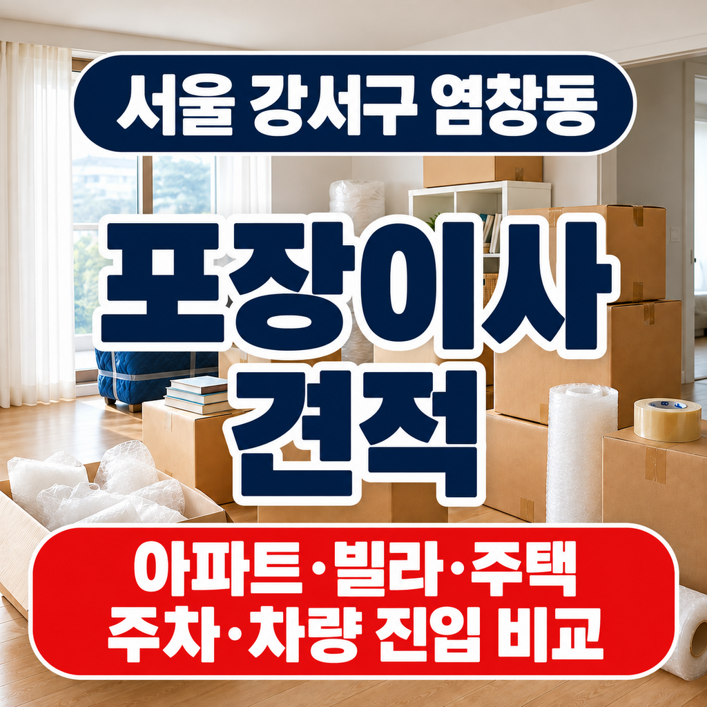 서울 강서구 염창동 포장이사 아파트 빌라 주택 주차 차량 진입 견적 비교